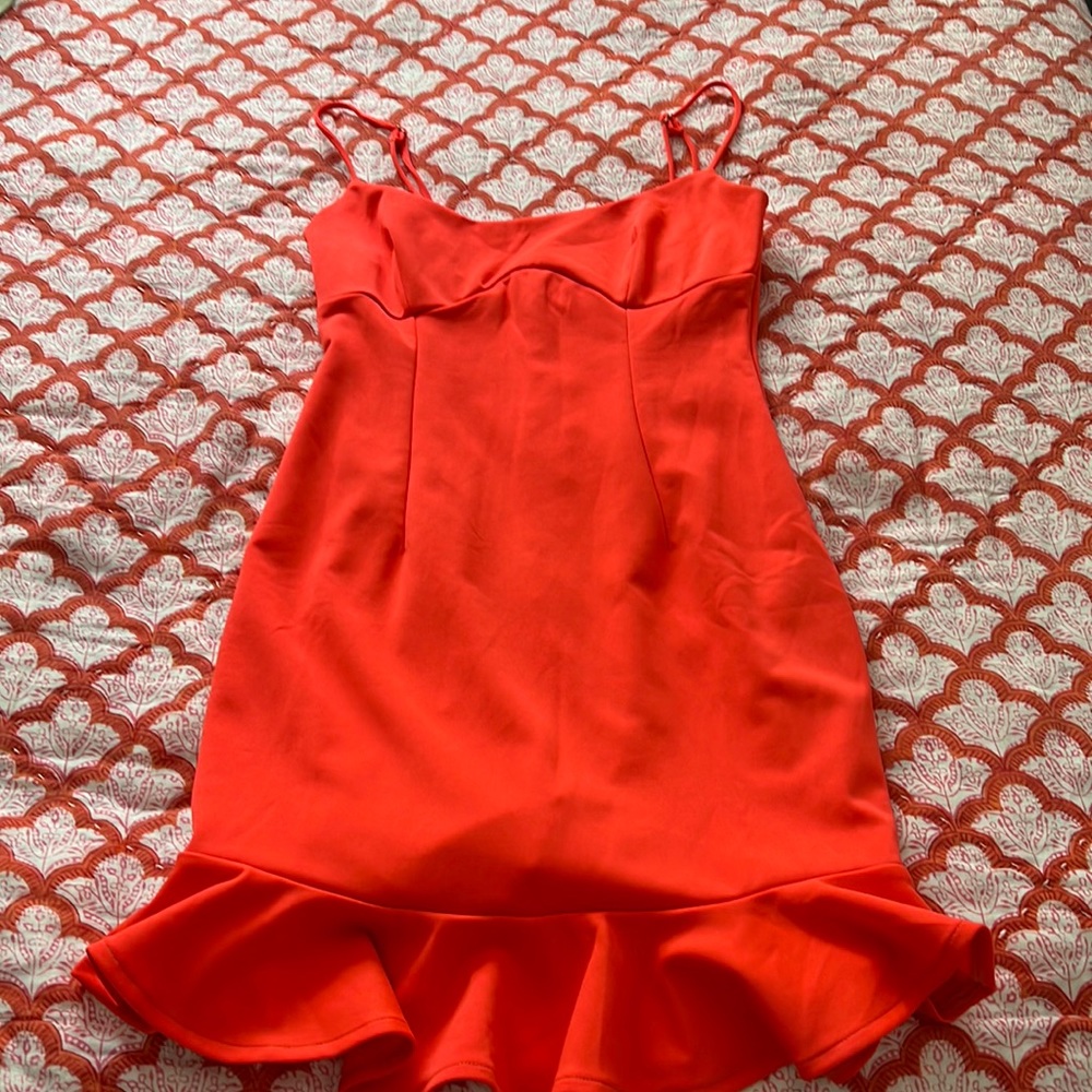 Selfie Leslie ruffle mini dress in red
